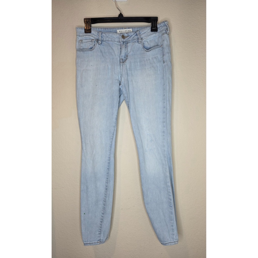 Bullhead Denim Co Jeans‎ Women 27 Light Blue Low Rise Skinniest *Distressed*